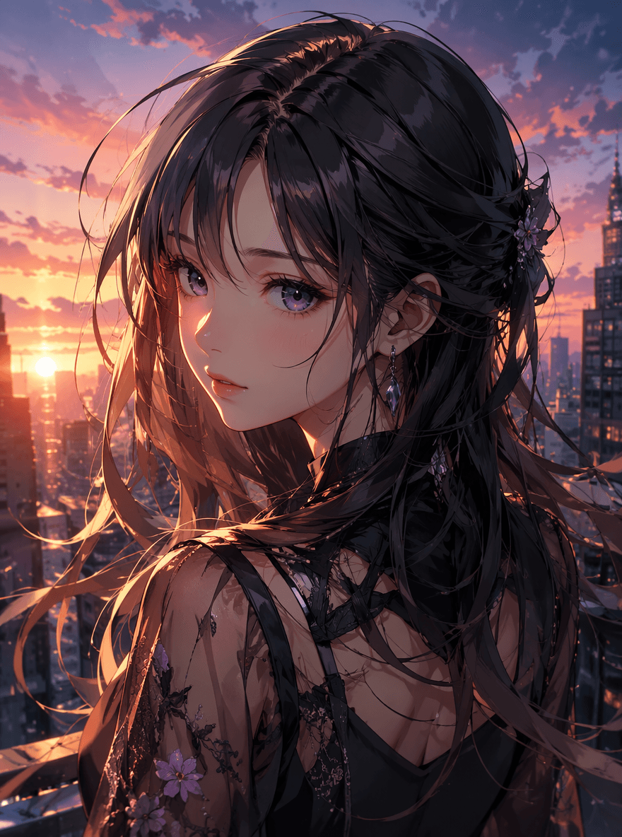 Modern anime illustration with cinematic lighting and detailed rendering